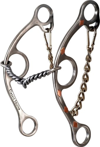 Sherry Cervi Stainless Twisted Wire Snaffle Long Shank Barrel Bit