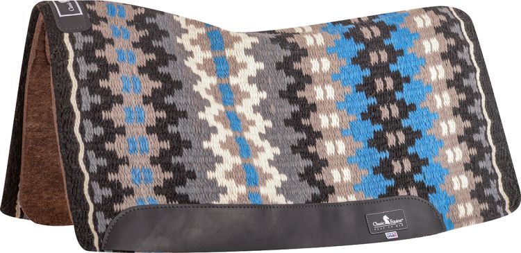 Wool Top Charcoal Teal Alpaca Saddle Pad