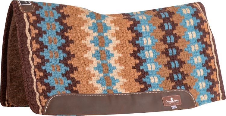 Coffee turquoise Alpaca Saddle Pad