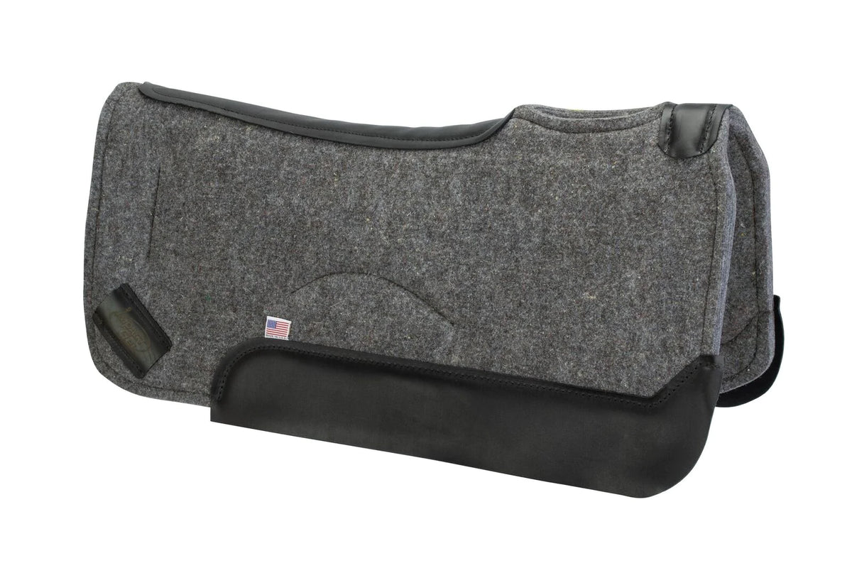 Grey Saddle Pad with Black Wear Leathers