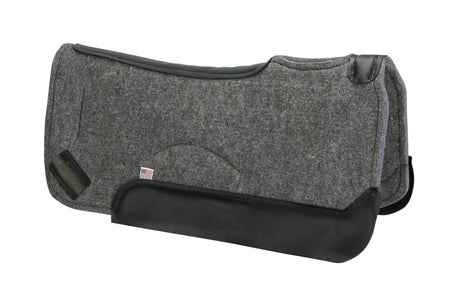 Grey Saddle Pad with Black Wear Leathers