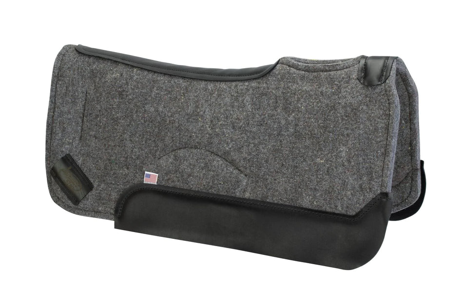 Grey Saddle Pad with Black Wear Leathers