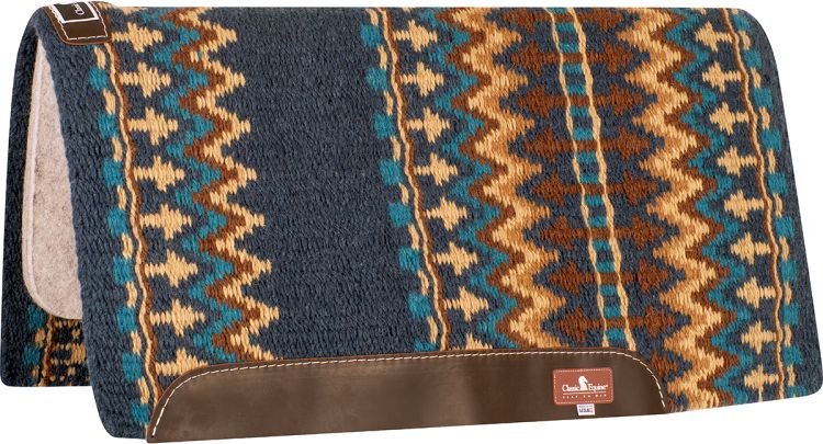 Navy Classic Wool Top Saddle Pad 34"