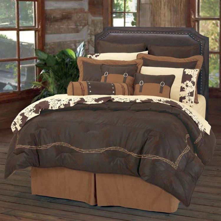 Chocolate Barbwire Western Bedding