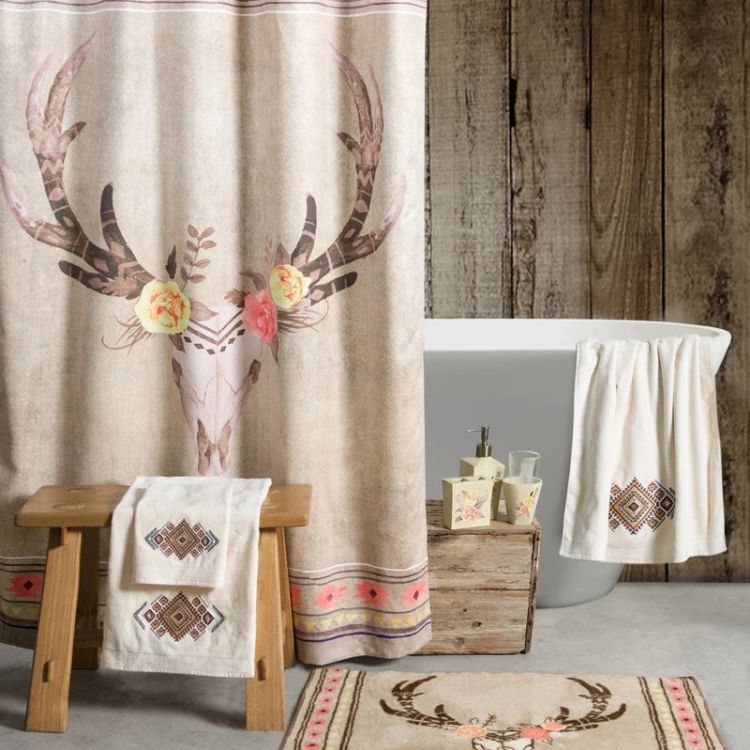 Western Bath Décor - Skull Shower Curtain