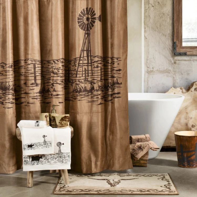 Western Shower Curtain Landscape View