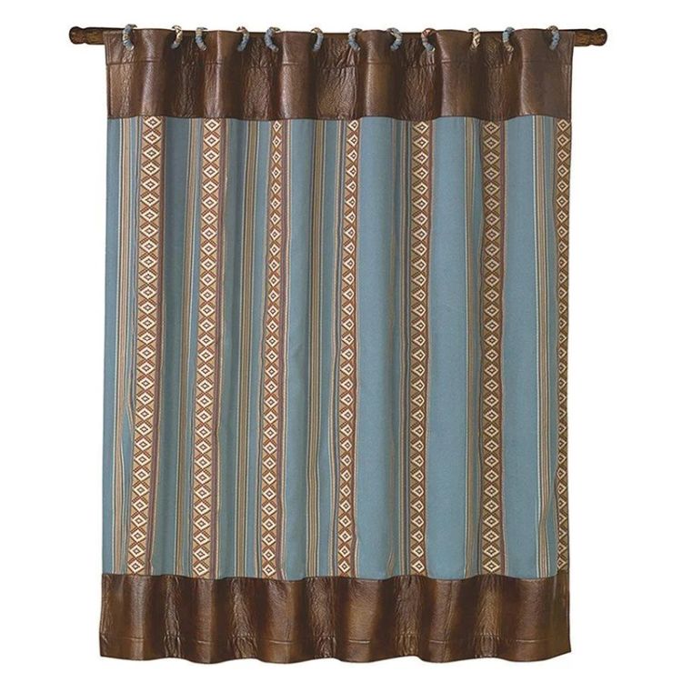 Turquoise Western Shower Curtain