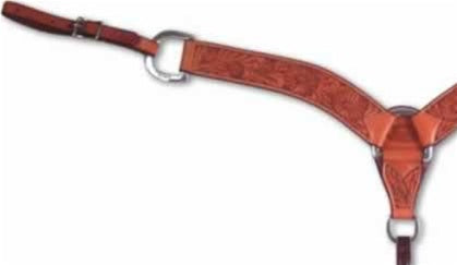 2-3/4" Natural Daisy Tooled Breastcollars by Martin Saddlery