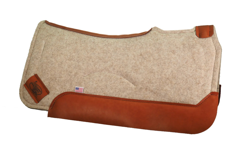 Tan Impact Gel Saddle Pad with Red Dove Wear Leathers