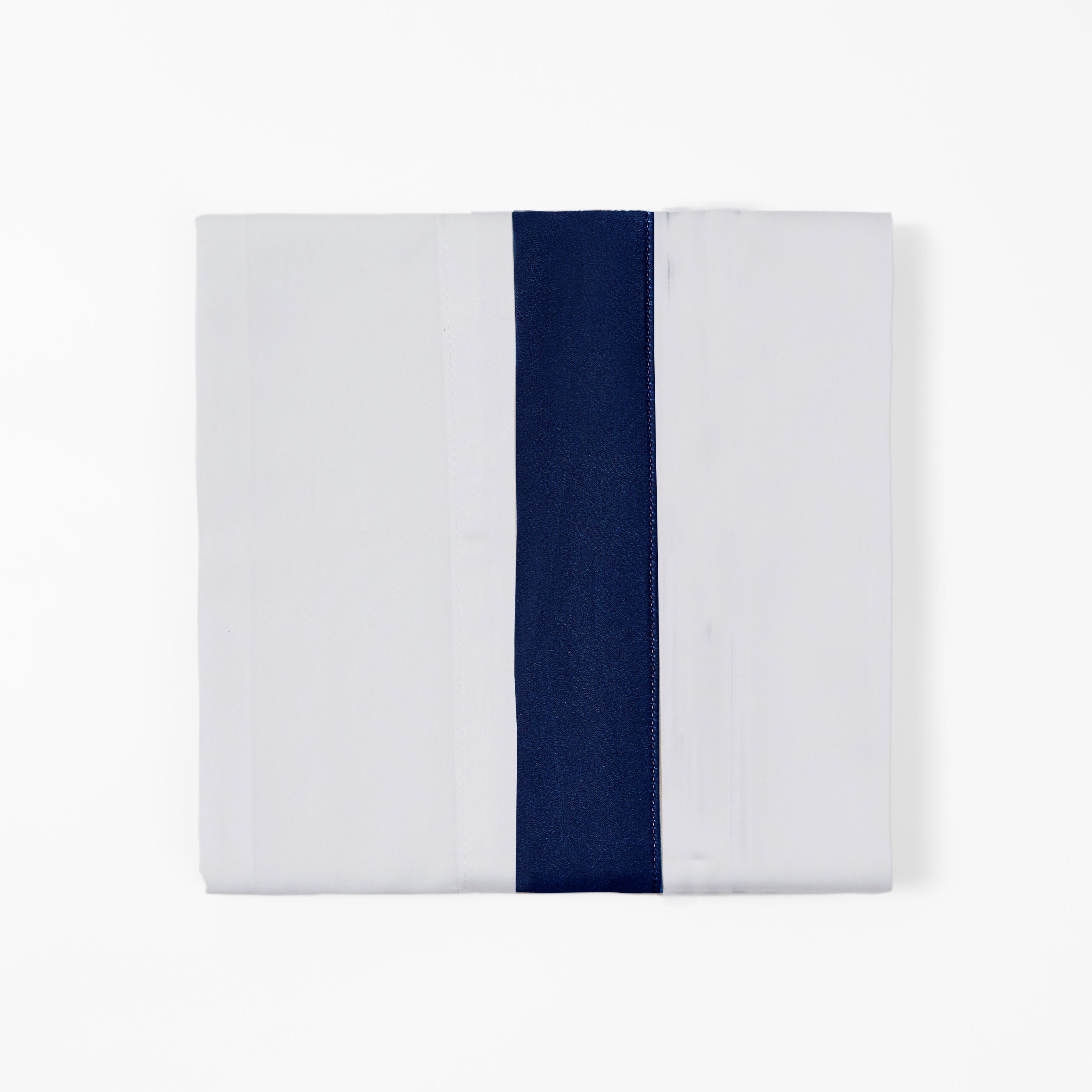 White with Navy Flange Sheet set folded