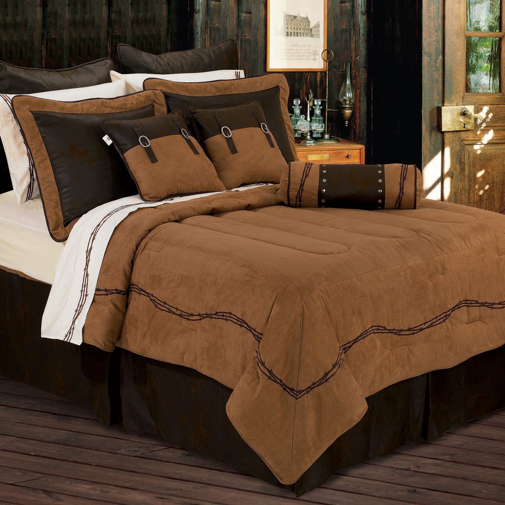 Tan Barbwire Western Rustic Bedding