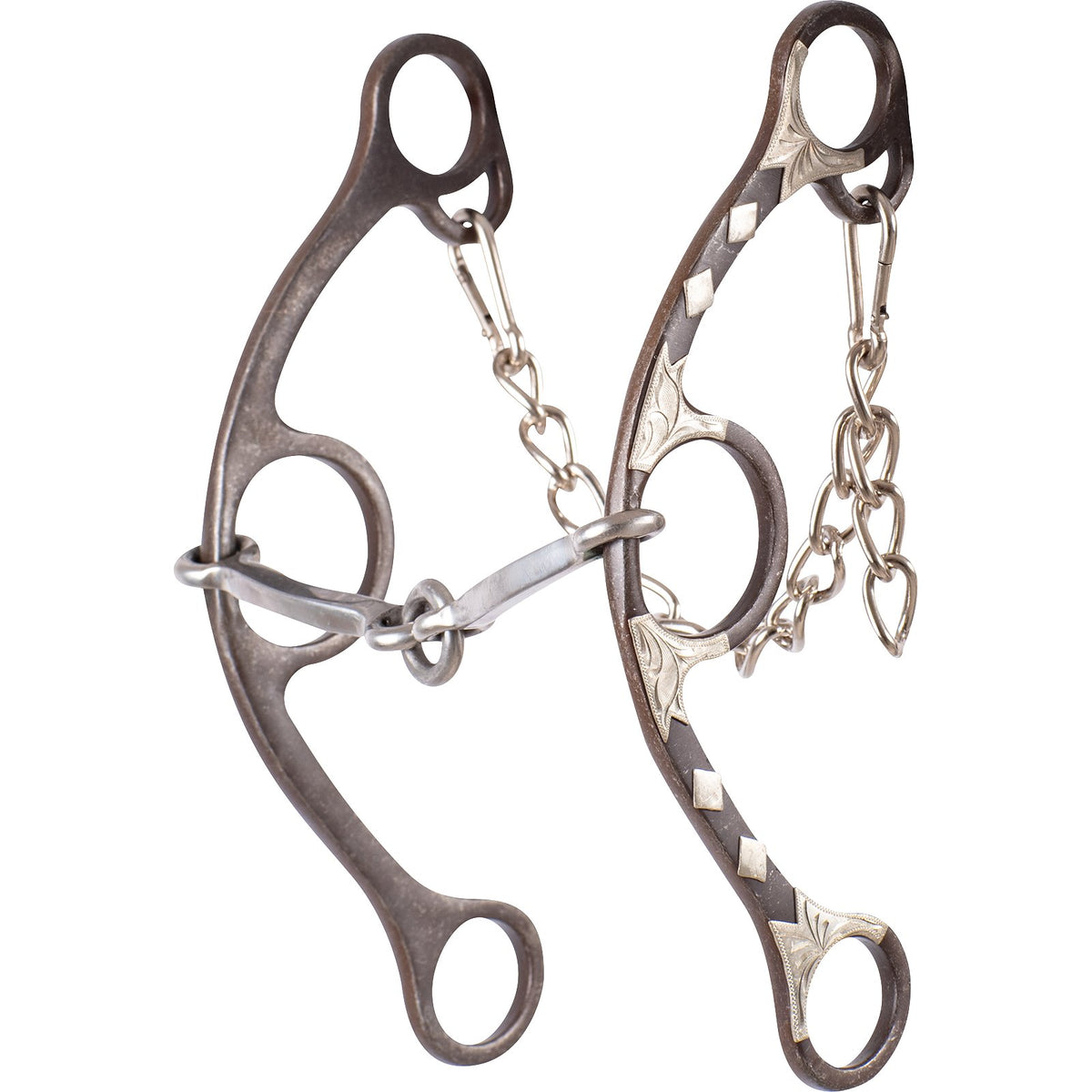 Long shank gag barrel racing bit with square snaffle lifesaver