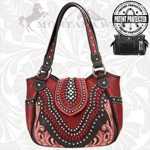 Lacing and Rhinestone Handbag