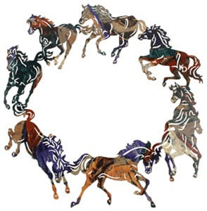 Circle of Horses Featuring 8 Horses in a Circle
