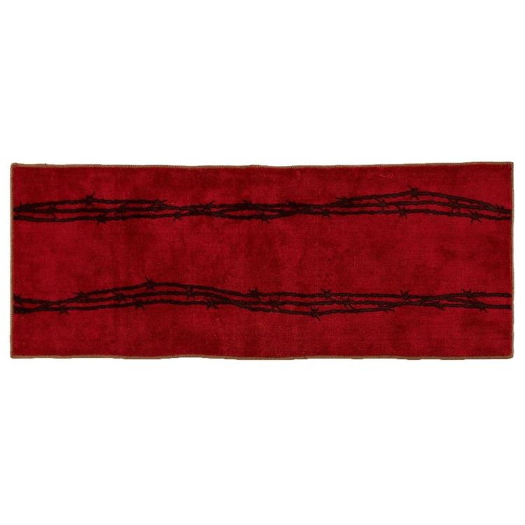 Long Western Red Barbwire Rug