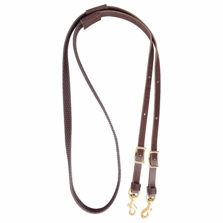3/4 barrel reins non-slip biothane with leather ends