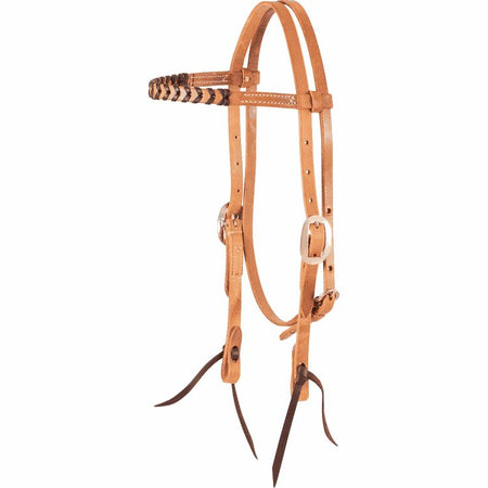 Browband headstall with black lacing