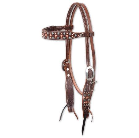 Chocolate and Copper Dots Headstall