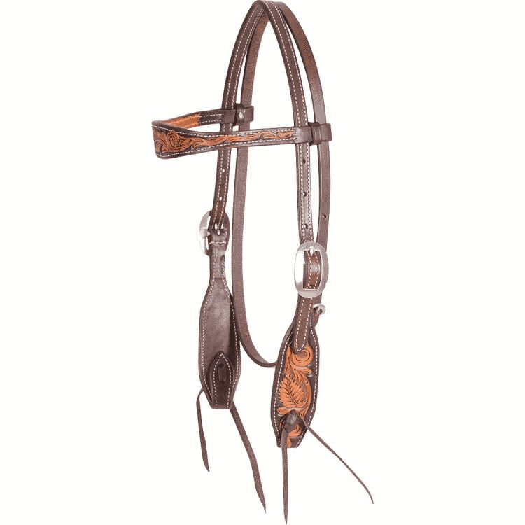 Floral tooled headstall