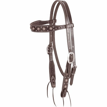 Roped Edge Dots roughout Headstall