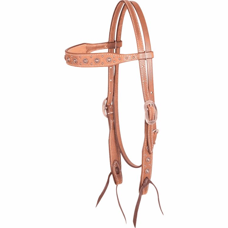 Roped Edge Dots roughout Headstall