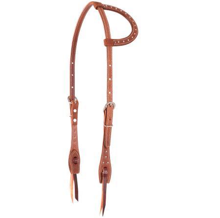 Slip Ear Silver Dots Headstall