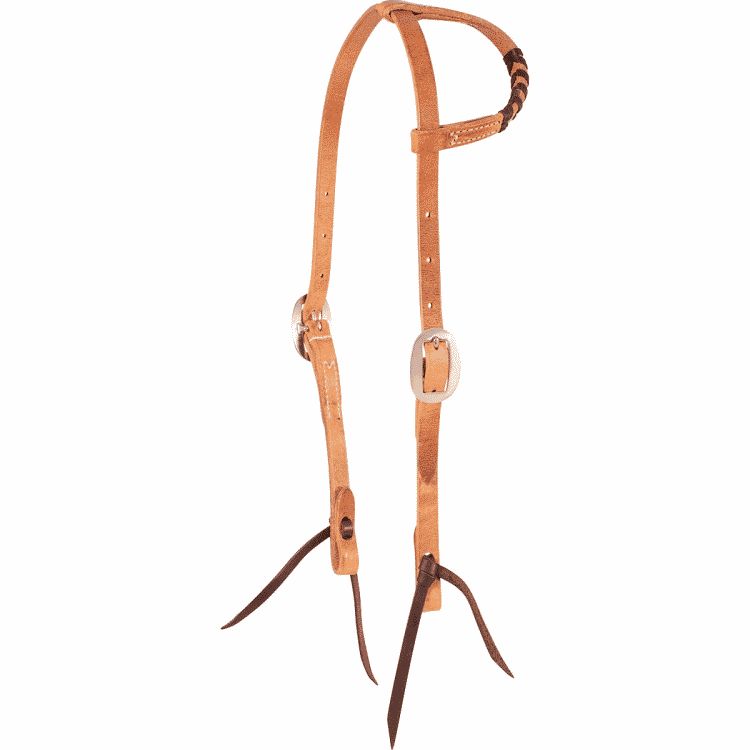 Slip Ear headstall with black lacing