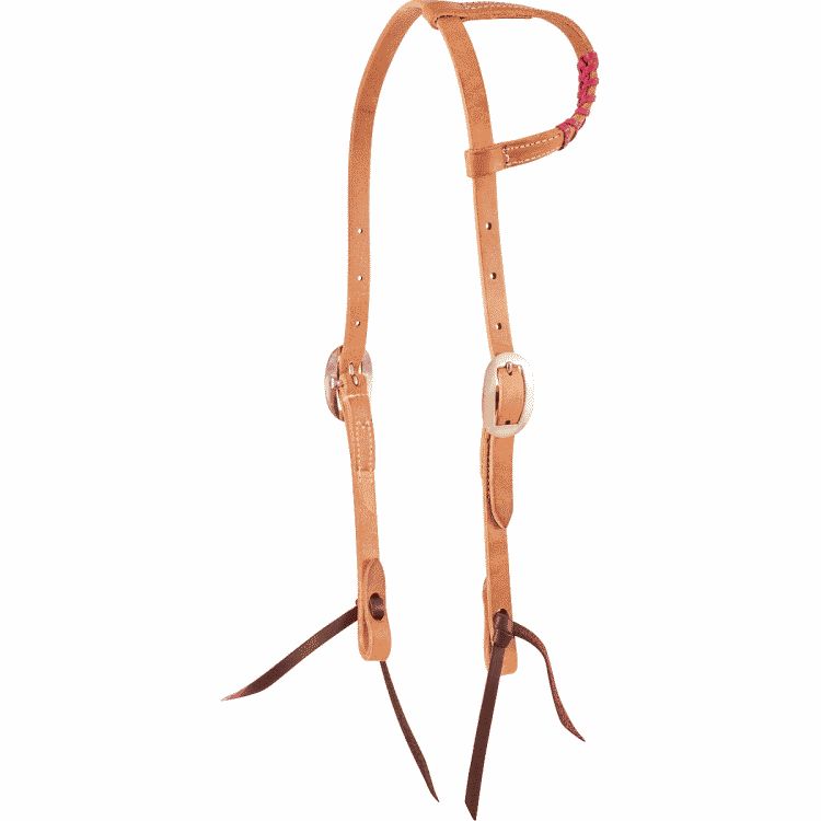 Pink laced slip ear headstall