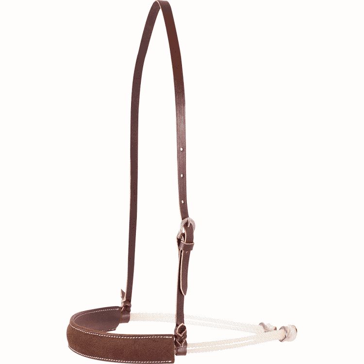 Double Rope Chocolate Leather Noseband