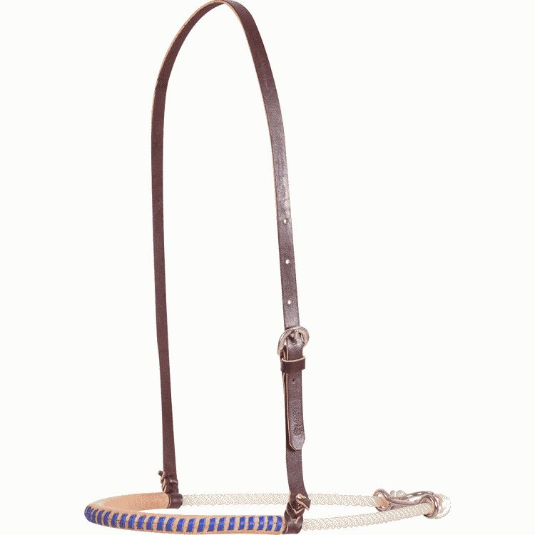 Noseband with blue lacing