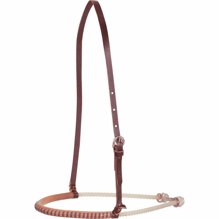 Harness leather purple laced noseband