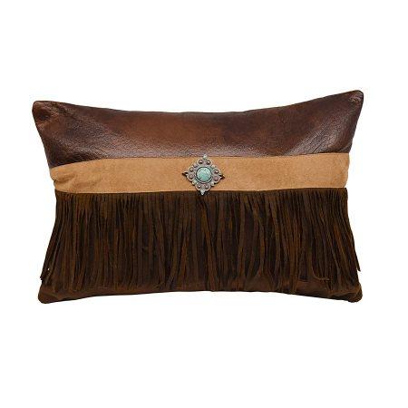 Western Suede Pillow with Fringe