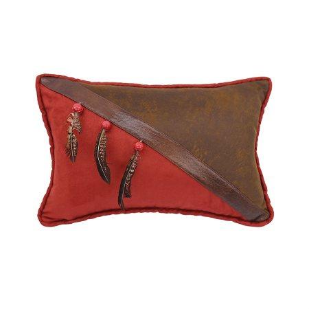 Western/Native Pillow with Feathers
