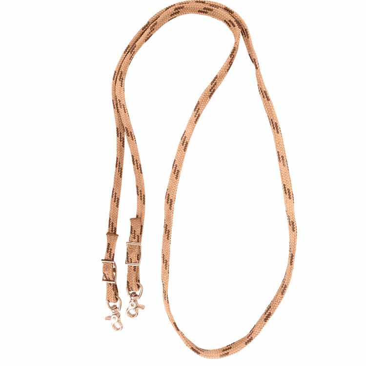 Brown braided nylon reins