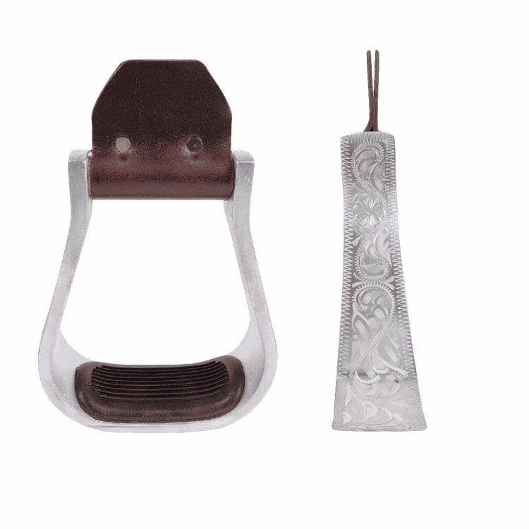 Rubber Tread Engraved Aluminum Stirrup by Martin Saddlery