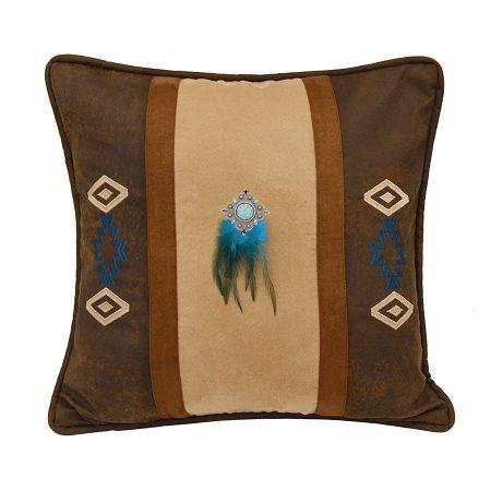 Southwest Embroidered Faux Suede Pillow
